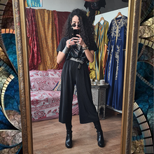 Load image into Gallery viewer, Black Rib Culotte Pants
