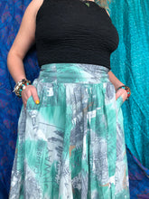 Load image into Gallery viewer, Travel Stamp Print Midi Skirt
