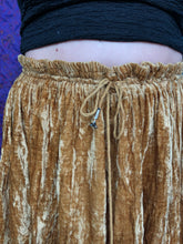 Load image into Gallery viewer, Yellow Crushed Velvet Midi Skirt
