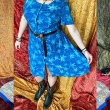 Load image into Gallery viewer, Brilliant Blue Flower Midi Dress
