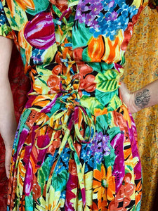 Eye-Catching Bright Floral Maxi Dress
