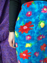 Load image into Gallery viewer, Bright Floral Print Wrap Skirt
