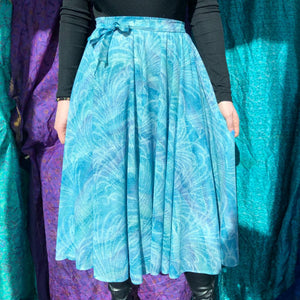 Full Blue Floating Midi Skirt