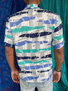 Caribbean Print 80's Shirt