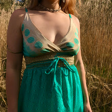 Load image into Gallery viewer, Turquoise Asymmetric Maxi Dress

