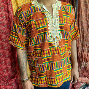 Kente Print African-Style Shirt
