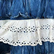 Load image into Gallery viewer, Unique Denim and Ruffled Midi Skirt
