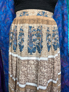 Paisley Paneled Midi Skirt