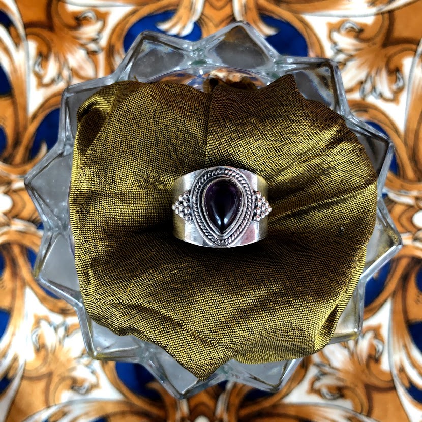 Dark Amethyst Gemstone Ring