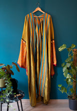 Load image into Gallery viewer, Silk Kimono Dress with Velvet Obi Belt

