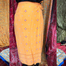 Load image into Gallery viewer, Bright Orange Print Wrap Skirt
