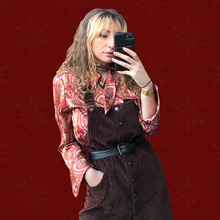 Load image into Gallery viewer, Paisley 70&#39;s Shirt with Bow
