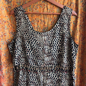 Leopard Print Side Slit Maxi Dress