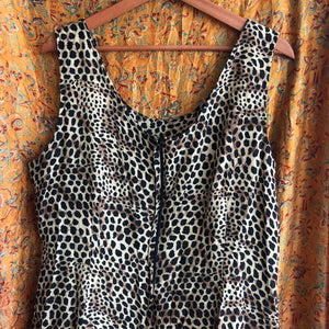 Leopard Print Side Slit Maxi Dress