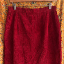 Load image into Gallery viewer, Deep Red Corduroy Skirt
