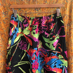 Paint Floral Splatter Style Pencil Skirt
