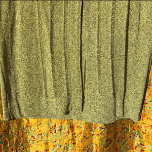 Golden Side Slit Midi Skirt