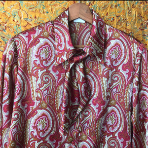 Paisley 70's Shirt with Bow