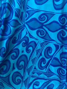 Bright Blue Swirling Midi Skirt