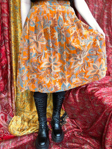 Beautiful Floral Pleat Midi Skirt