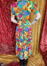 Load image into Gallery viewer, Eye-Catching Bright Floral Maxi Dress
