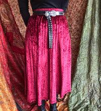 Load image into Gallery viewer, Deep Pink Elasticated Velvet Skirt
