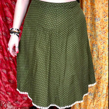 Load image into Gallery viewer, Forest Green 70&#39;s Midi Skirt
