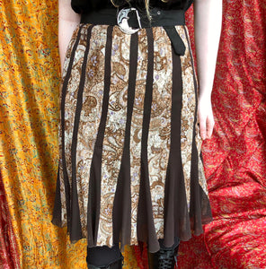 Godet Contrasting Panel Skirt