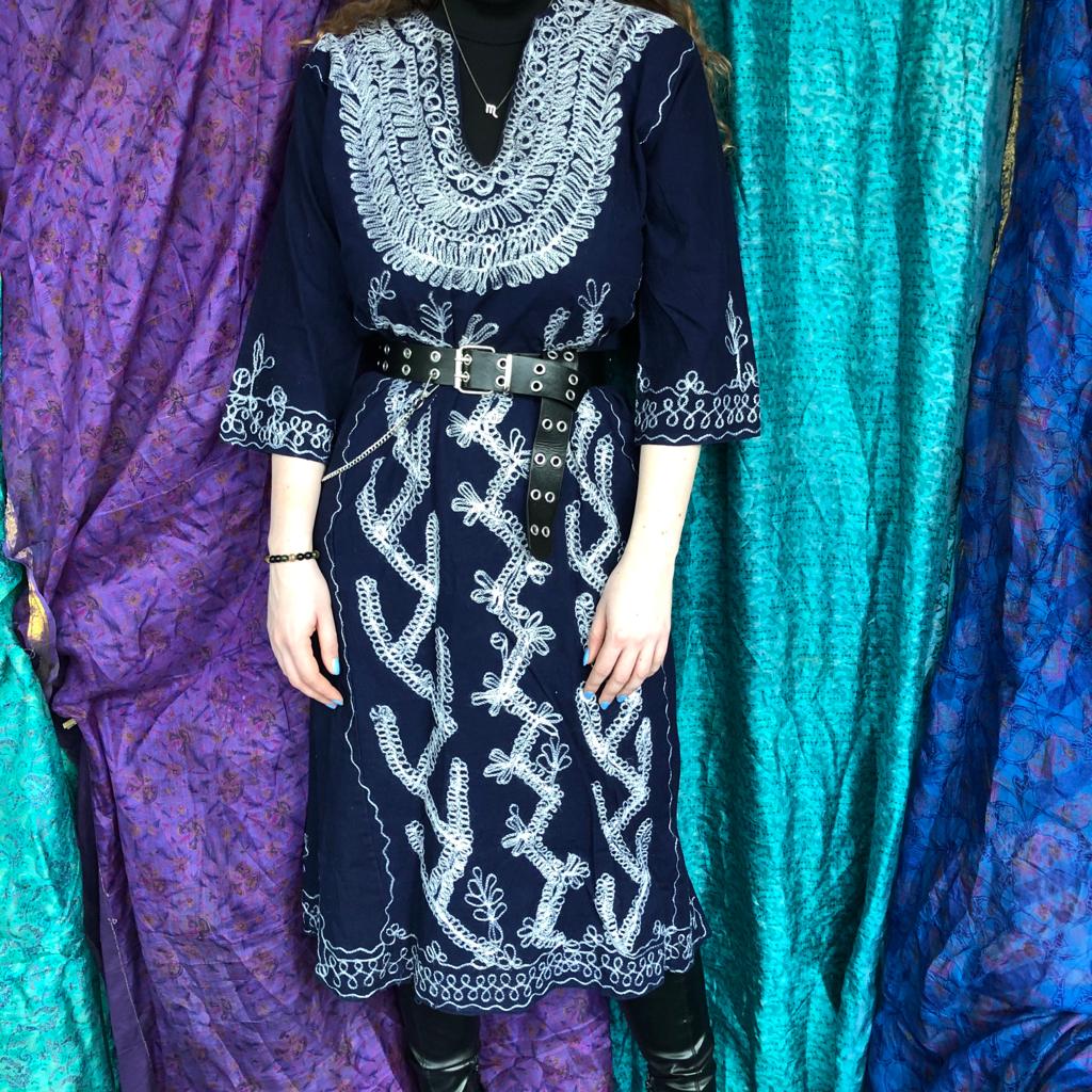 Embroidered Kaftan Dress