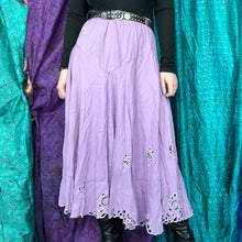 Load image into Gallery viewer, Lilac Eyelet Detailed Maxi Skirt
