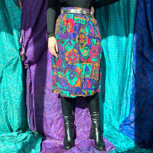Bright 80's Printed Skirt
