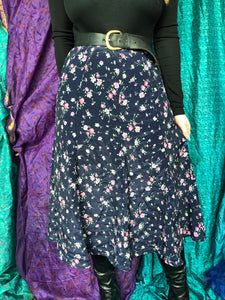 Flared Hemline Midi Skirt