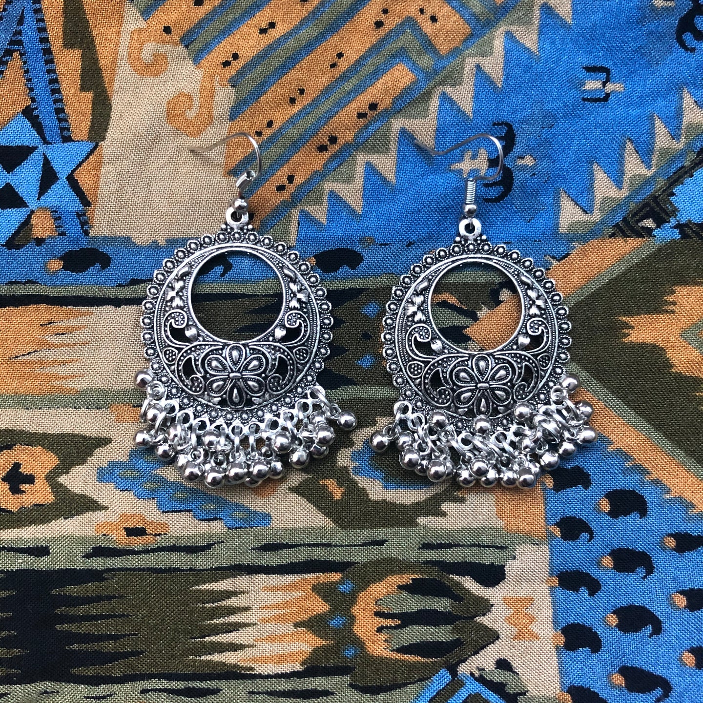 Indian Inspired Circled Tassel Earrings