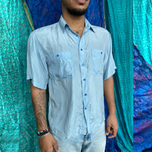 Load image into Gallery viewer, Light Blue Silk Shirt
